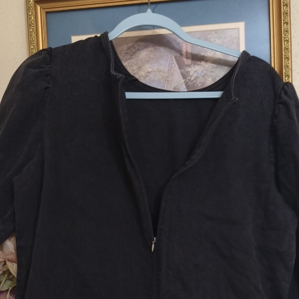 Black Denim Long Sleeve Dress - Picture 14 of 16